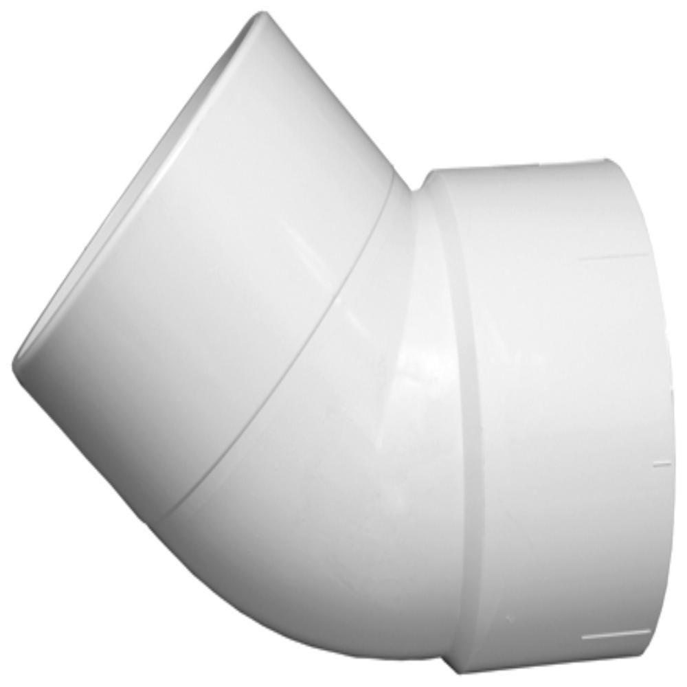 Charlotte Pipe PVC-00323-1000HA DWV Schedule 40 45-Degree Street Elbow, 2"