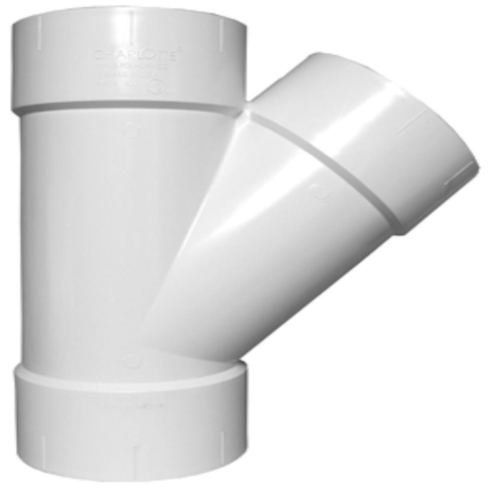Charlotte Pipe PVC-00600-0800HA PVC DWV Schedule 40 45-Degree Wye, 1-1/2"