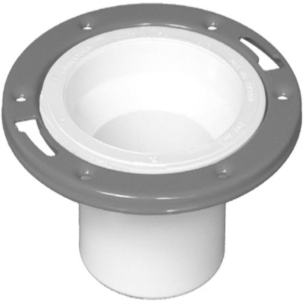 Charlotte Pipe PVC-00812-0600HA Spigot Closet Flange w/ Adjustable Ring, 4"x3"