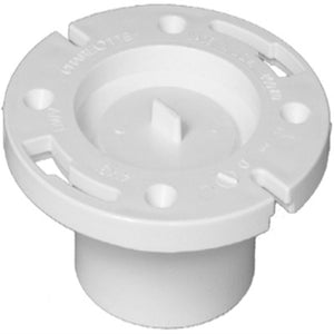 Charlotte Pipe PVC-00800K-0800HA DWV Schedule 40 Pop-Top Closet Flange, 4"