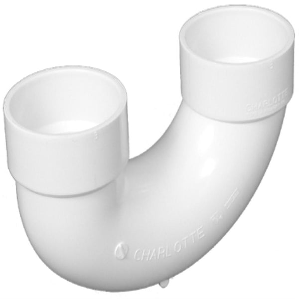 Charlotte Pipe PVC-00700-0800HA PVC DWV Return U-Bend, White, 2"