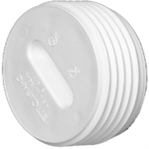 Charlotte Pipe PVC-00110-1000HA PVC DWV Toe Saver Flush Cleanout Plug, 4"