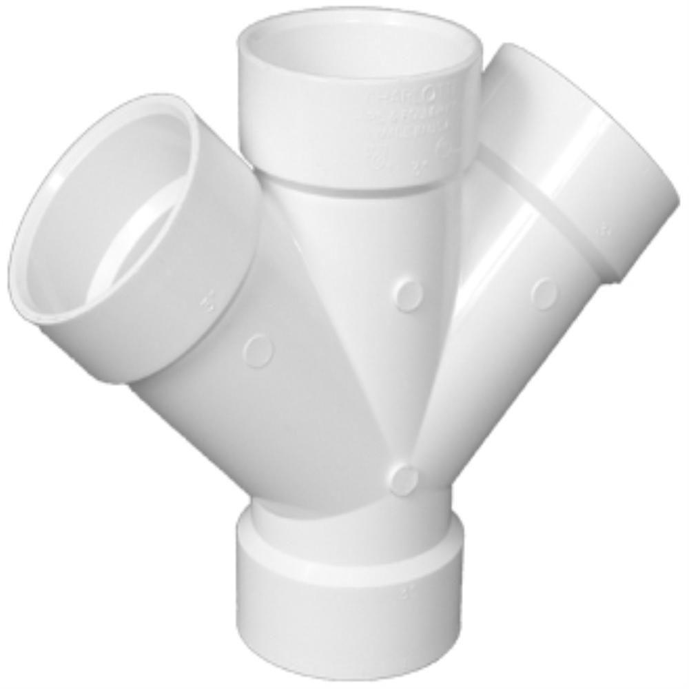 Charlotte Pipe PVC-00611-0800HA PVC DWV 45-Degree Double Wye, 2"