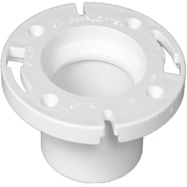 Charlotte Pipe PVC-00800-0800HA Hub End Closet Flange, White, 4" x 4"