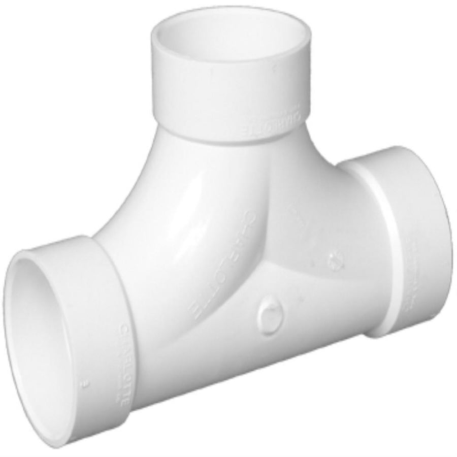 Charlotte Pipe PVC-00448-0600HA PVC DWV Schedule 40 2-Way Cleanout Tee, 3"