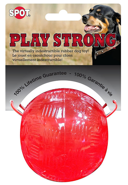 Spot® 54001 Play Strong™ Virtually Indestructible Rubber Ball Dog Toy, 3.25"