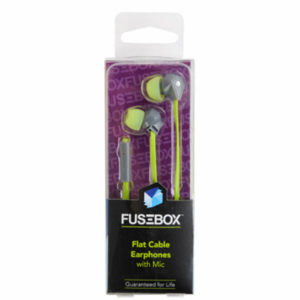 Fusebox™ 190-0927-FB2 Flat Cable Earphones with Mic
