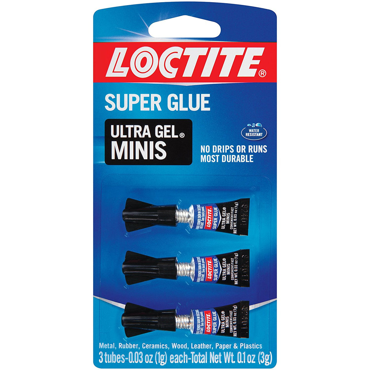 Loctite® 1906107 Super Glue Ultra Gel® Minis, 1-Gram, 3-Count
