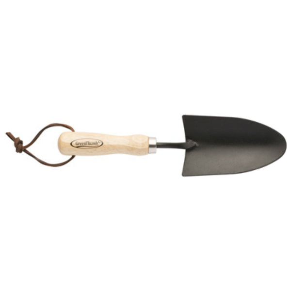 Green Thumb GT4316 Wood Handle Transplanter w/ Hang Up Hole, Black Powder, 11.5"