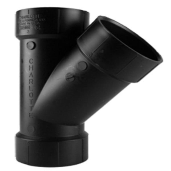 Charlotte Pipe ABS-00600-0600HA Black ABS/DWV Wye, Hub x Hub x Hub, 1-1/2"
