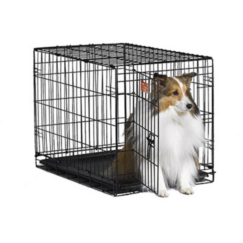 MidWest® 836 Contour™ Single-Door Folding Dog Crates with Divider Panel, 36"