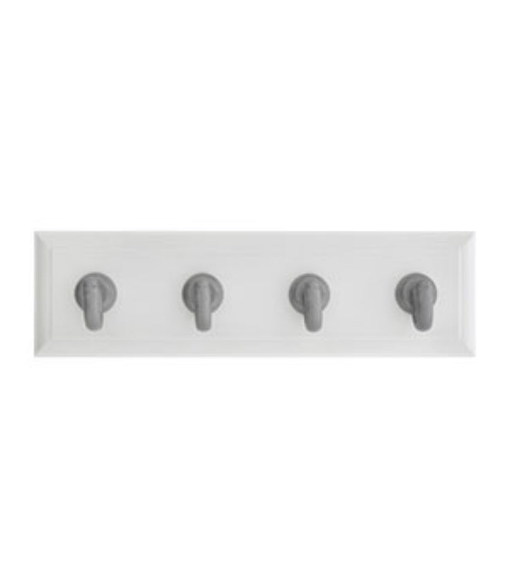 Hillman® 515812 High & Mighty® White Key Rail w/ Silver Hooks, Holds Upto 10 Lbs
