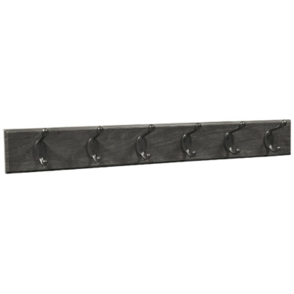 Hillman 515764 High & Mighty Espresso Hook Rail w/ Oil Rubbed Bronze Hooks, 27"