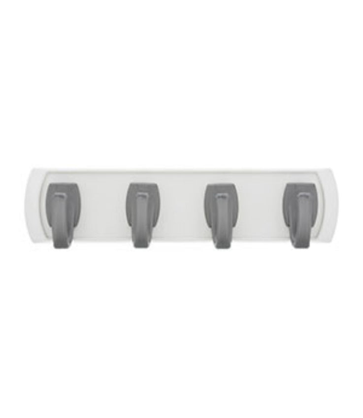Hillman® 515305 High & Mighty® White Key Rail w/ Silver Hooks, Holds Upto 5 Lbs