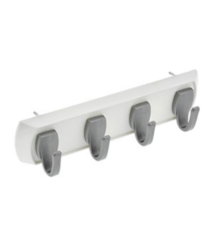 Hillman® 515305 High & Mighty® White Key Rail w/ Silver Hooks, Holds Upto 5 Lbs