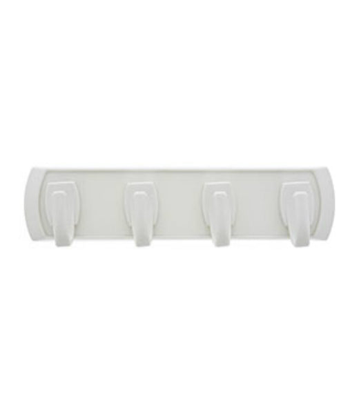 Hillman® 515304 High & Mighty® White Key Rail w/ White Hooks, Holds Upto 5 Lbs