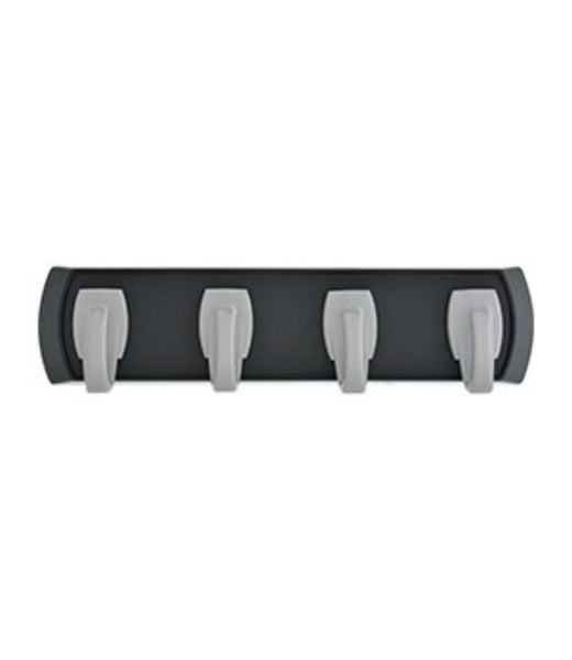 Hillman® 515306 High & Mighty® Black Key Rail w/ Silver Hooks, Holds Upto 5 Lbs