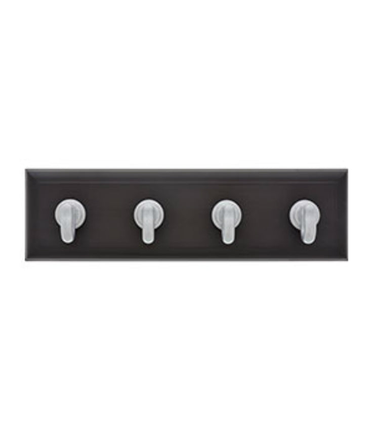 Hillman® 515813 High & Mighty® Espresso Key Rail w/Silver Hooks, Hold Upto 10 Lb