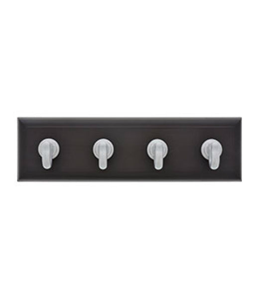 Hillman® 515813 High & Mighty® Espresso Key Rail w/Silver Hooks, Hold Upto 10 Lb