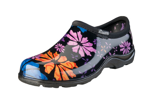 Sloggers® 5116FP08 Women's Waterproof Rain & Garden Shoe, Flower Power, Size 8