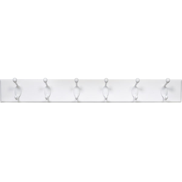 Hillman 515750 High & Mighty White Hook Rail with White Hooks, 27"