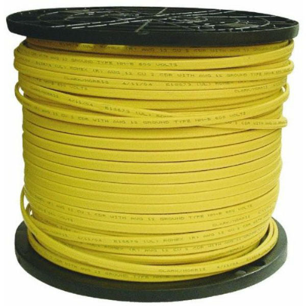 Southwire 28828221 Romex Non-Metallic Sheathed Cable w/Ground, 12/2, Copper, 25'
