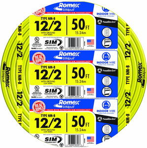 Southwire 28828222 Romex Non-Metallic Sheathed Cable, Copper, 50'