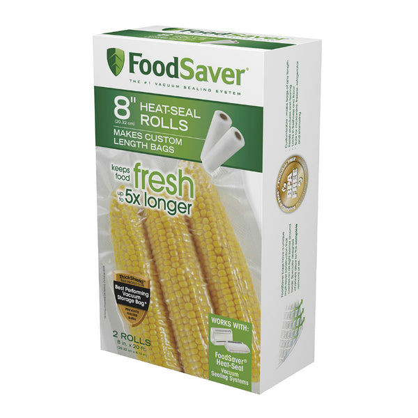 FoodSaver® FSFSBF0526-NP Microwave-Safe Vacuum-Seal Roll, 8" x 20', 2 Pack