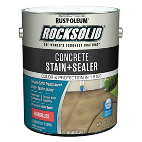 Rust-Oleum® 322739 RockSolid® Concrete Stain + Sealer, High Gloss, 1-Gallon
