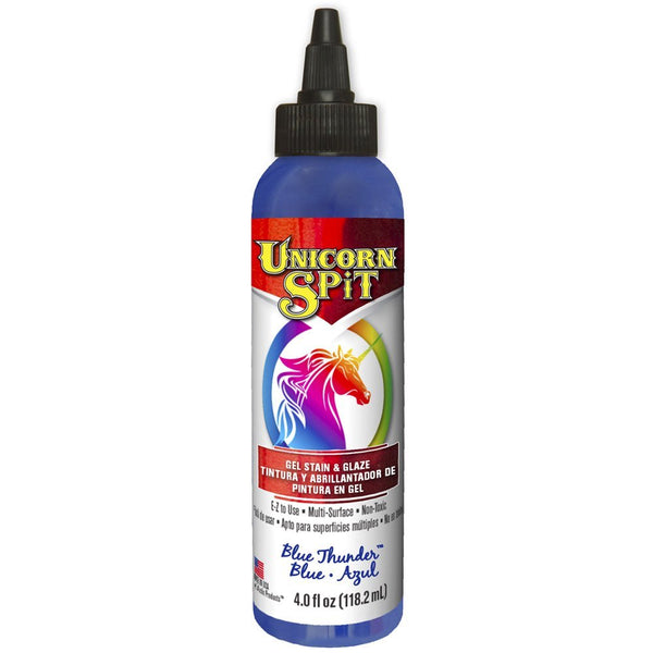 Unicorn SPiT™ 5770008 Gel Stain & Glaze In One, Blue Thunder, 4 Oz