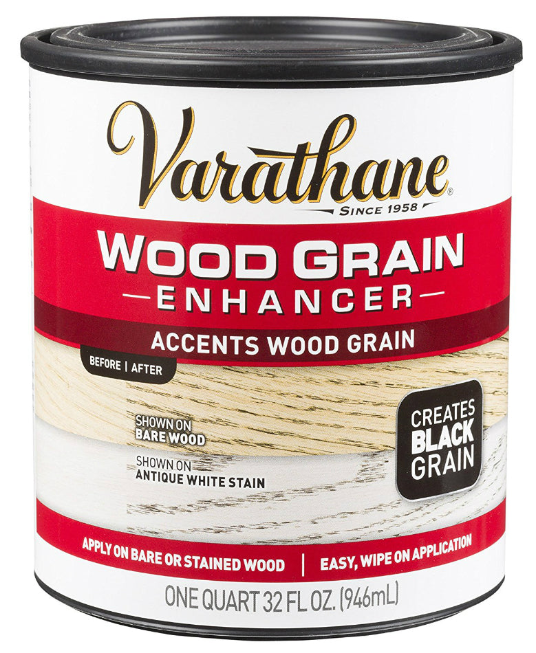 Varathane® 313834 Water-Based Wood Grain Enhancer, Black Grain, 1 Qt