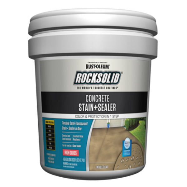 Rust-Oleum® 322853 RockSolid® Concrete Stain + Sealer, High Gloss, 5-Gallon