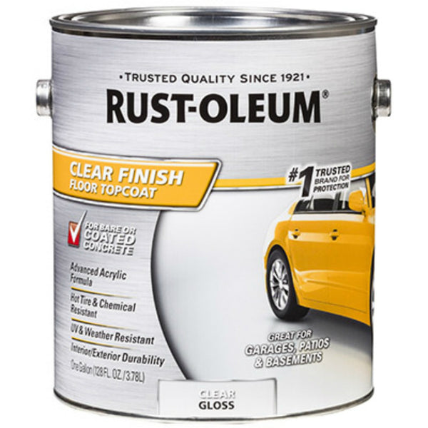 Rust-Oleum 320202 Concrete/Garage Floor Paint Floor Topcoat, Clear Gloss, 1 Gal
