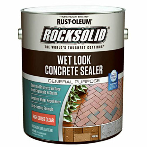 Rust-Oleum 317927 RockSolid Wet Look Concrete Sealer, High Gloss Sheen, 1 Gallon