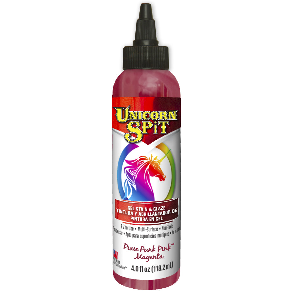 Unicorn SPiT™ 5770001 Gel Stain & Glaze In One, Pixie Punk Pink, 4 Oz
