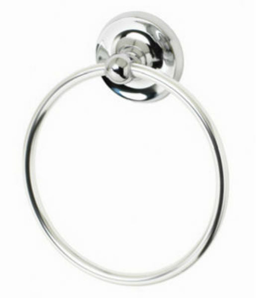 HomePointe 623985HP Brass Base Rounded Towel Ring w/ Aluminum Tube, Chrome