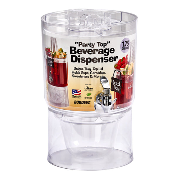 Buddeez® 14402-RTL Party Top Beverage Dispenser, 1.75 Gallon
