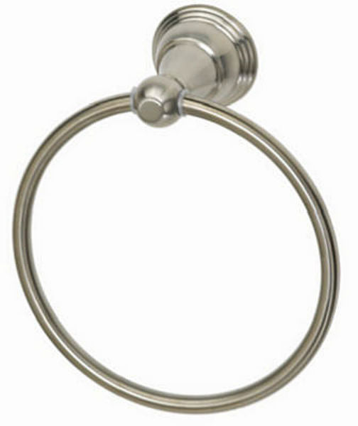 HomePointe 624215HP Brass Base Vintage Towel Ring w/ Tube, PVD Brushed Nickel