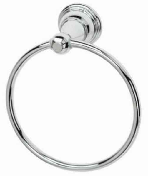 HomePointe 624165HP Brass Base Vintage Towel Ring with Tube, Chrome