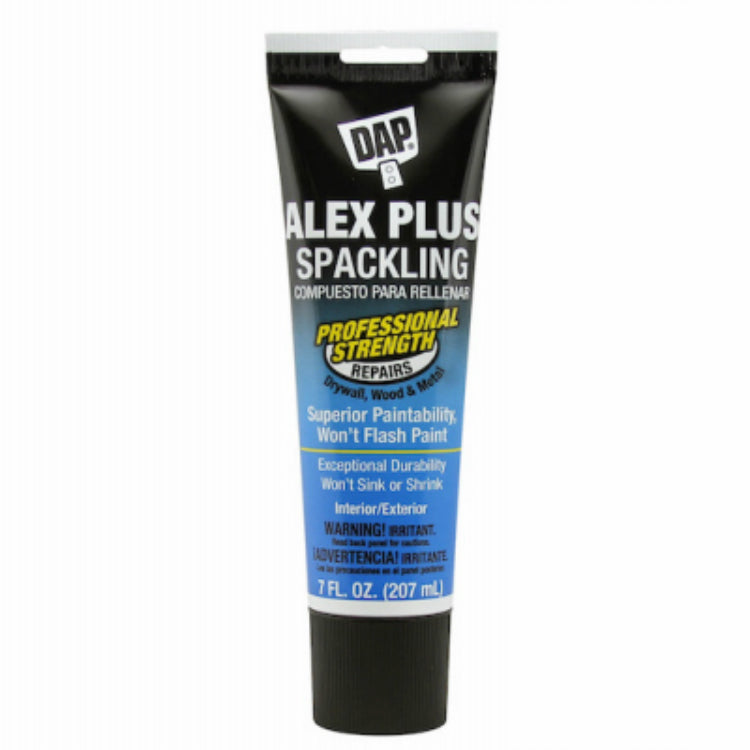 DAP® 18744 Professional Strength Alex Plus® Spackling, White, 7 Oz Tube