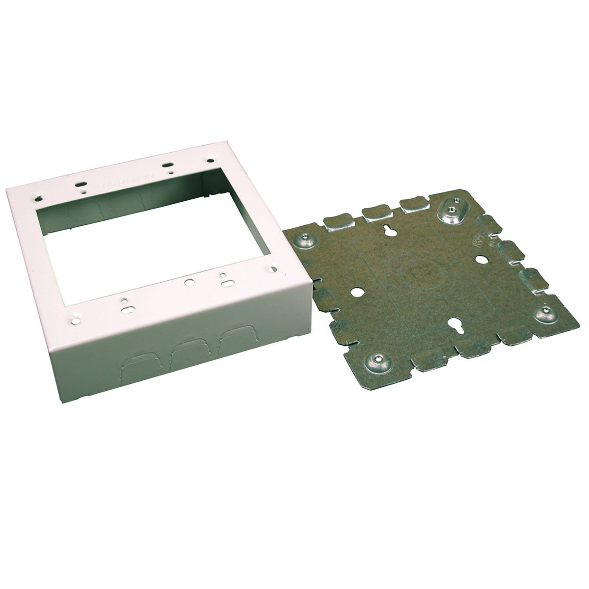Legrand® BW32 Wiremold® Metal Raceway 2-Gang Outlet Box, 1-3/8" Deep, White