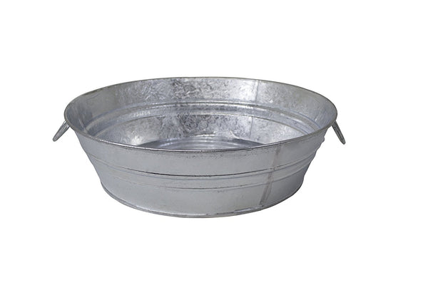 Behrens 105LFT Hot Dipped Steel Low Round Flat Tub, 3-Gallon