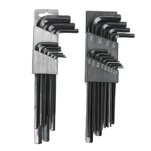 Master Mechanic® GS050808 Combination SAE/Metric Long Arm Hex-L Key Set, 22-Piece