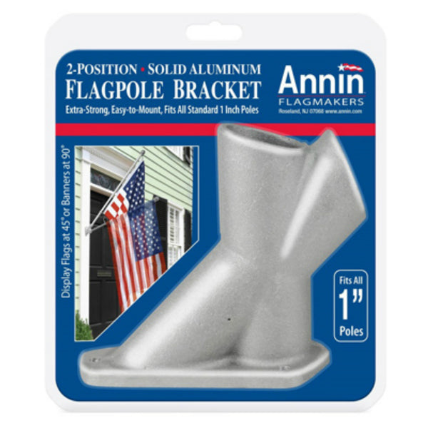 Annin Flagmakers 286500 Aluminum 2-Position Flagpole Bracket, Fits All 1" Poles