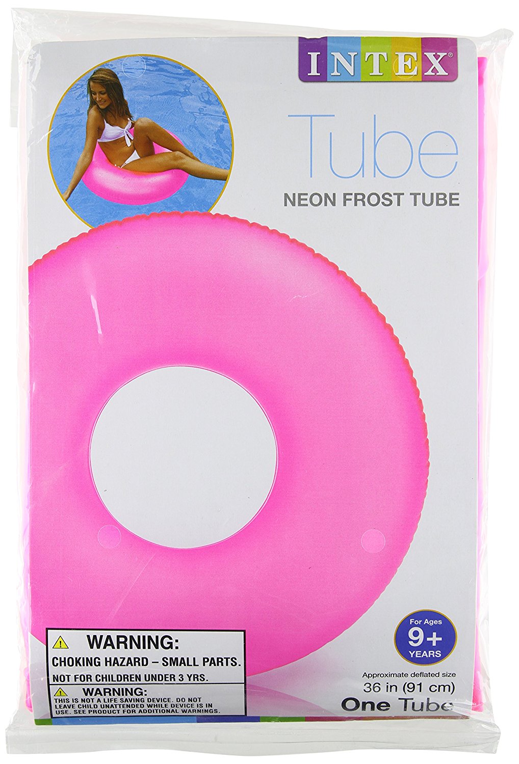 Intex® 59262EP Neon Frosted Inflatable Tube, Assorted Colors, 36", 1-Qty