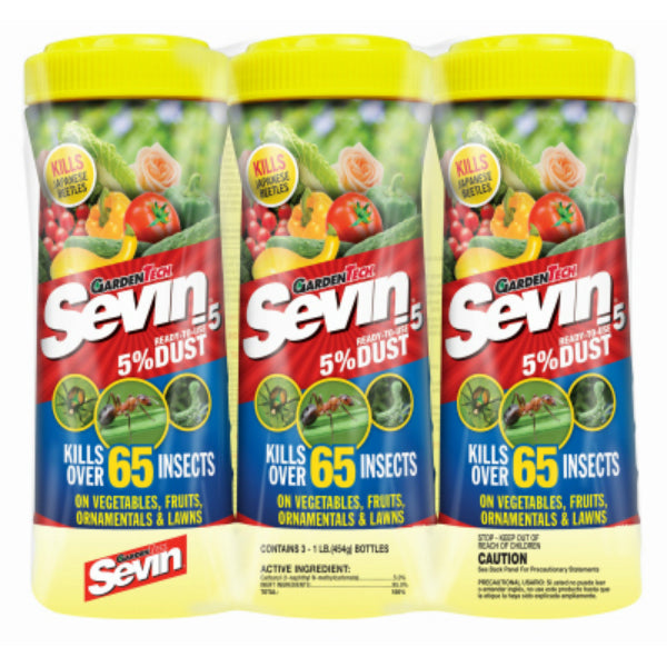 Sevin® 100531074 Ready-To-Use 5% Dust Garden Bug Killer, 1-Lb, 3-Pack