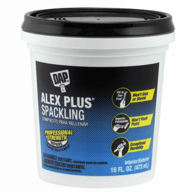 DAP® 18745 Professional Strength Alex Plus® Spackling, White, 16 Oz