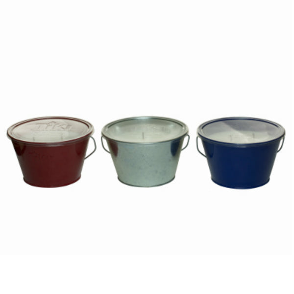 Tiki® 1414064 Americana Triple Wick Citronella Candle Bucket, Assorted, 28 Oz