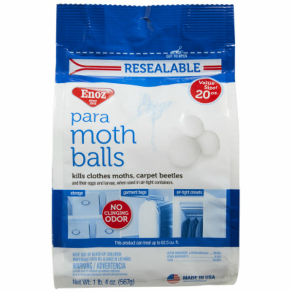 Enoz E320-6T Para Moth Balls, 20 Oz