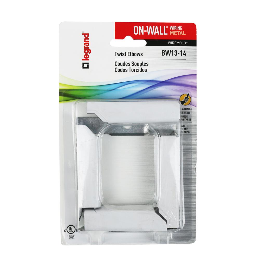 Legrand® BW13-14 Wiremold® Metal Raceway Twist Elbow, White